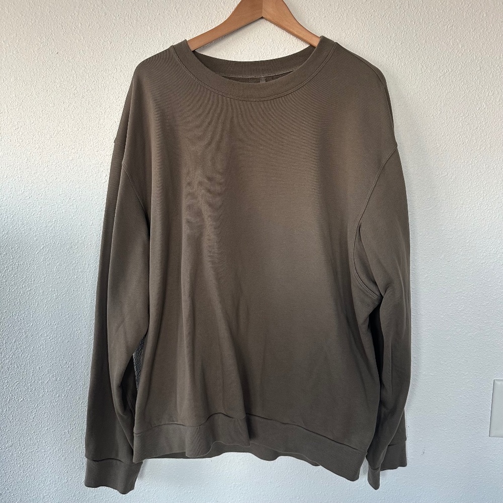 NWOT lululemon French Terry Oversized Long Sleeve Crew Pullover Sweater XL Nomad